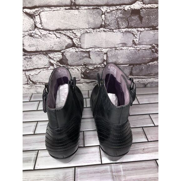 Dansko Black Leather Ankle Boots Block Heel Zip Heel Booties Women 38EU/7.5M US - Picture 6 of 16